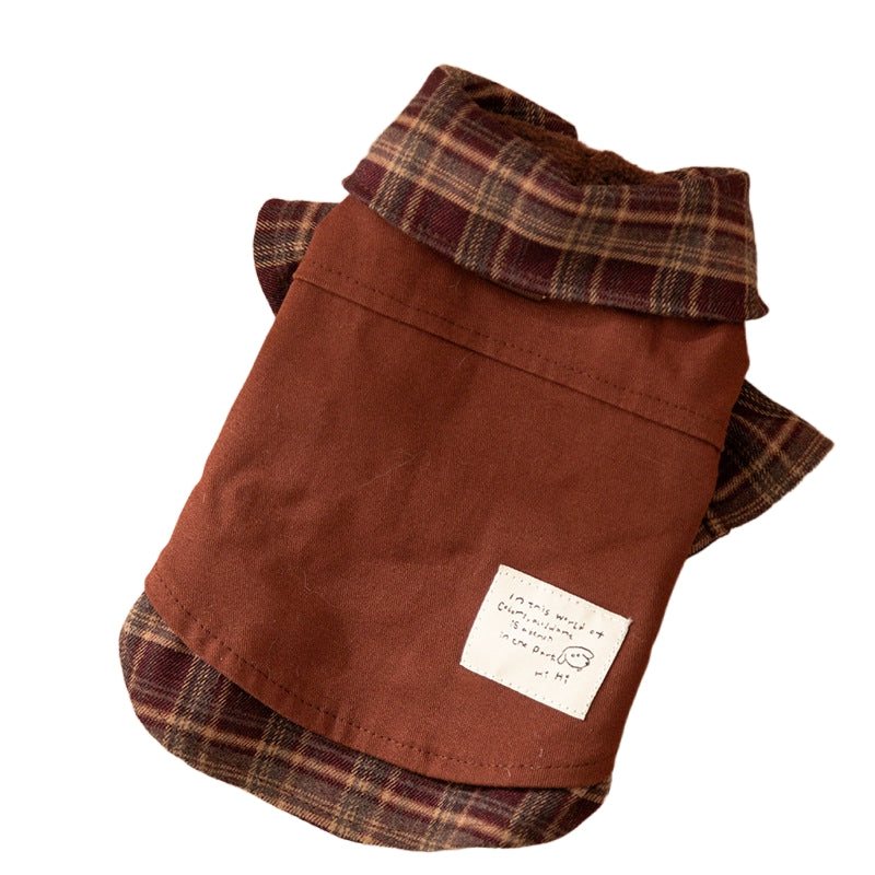 Autumn And Winter Dog Skirts With Check Patterns For Warmth, Cat Teddy Bichon Frise, High-end Custom Pet Clothing For Small And Medium-sized Dogs