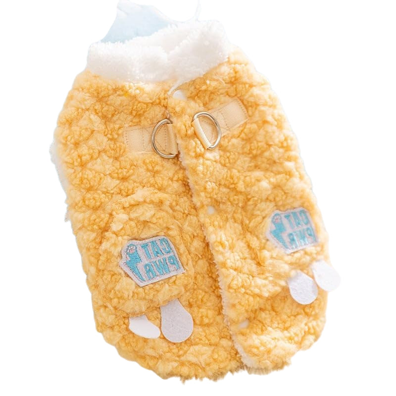 Cozy Winter Plush Dog Jacket Soft Fleece Lining Adorable Patches Design Pet Coat For Small Medium Dogs With D Ring