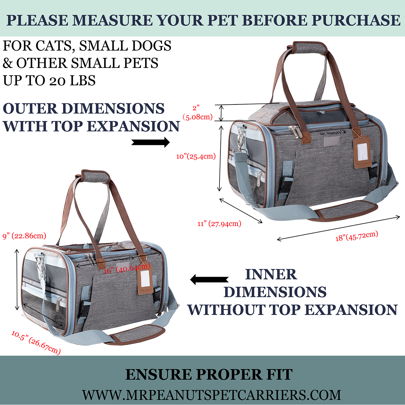 Mr. Peanut's Gold Series Expandable V3.0 Pet Carrier - Updated Model Landing 9/15
