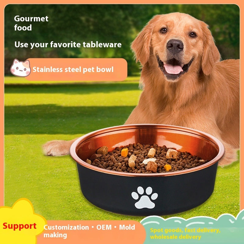 Stainless Steel Bowl For Pet Anti-tumble Non-slip Food Basin