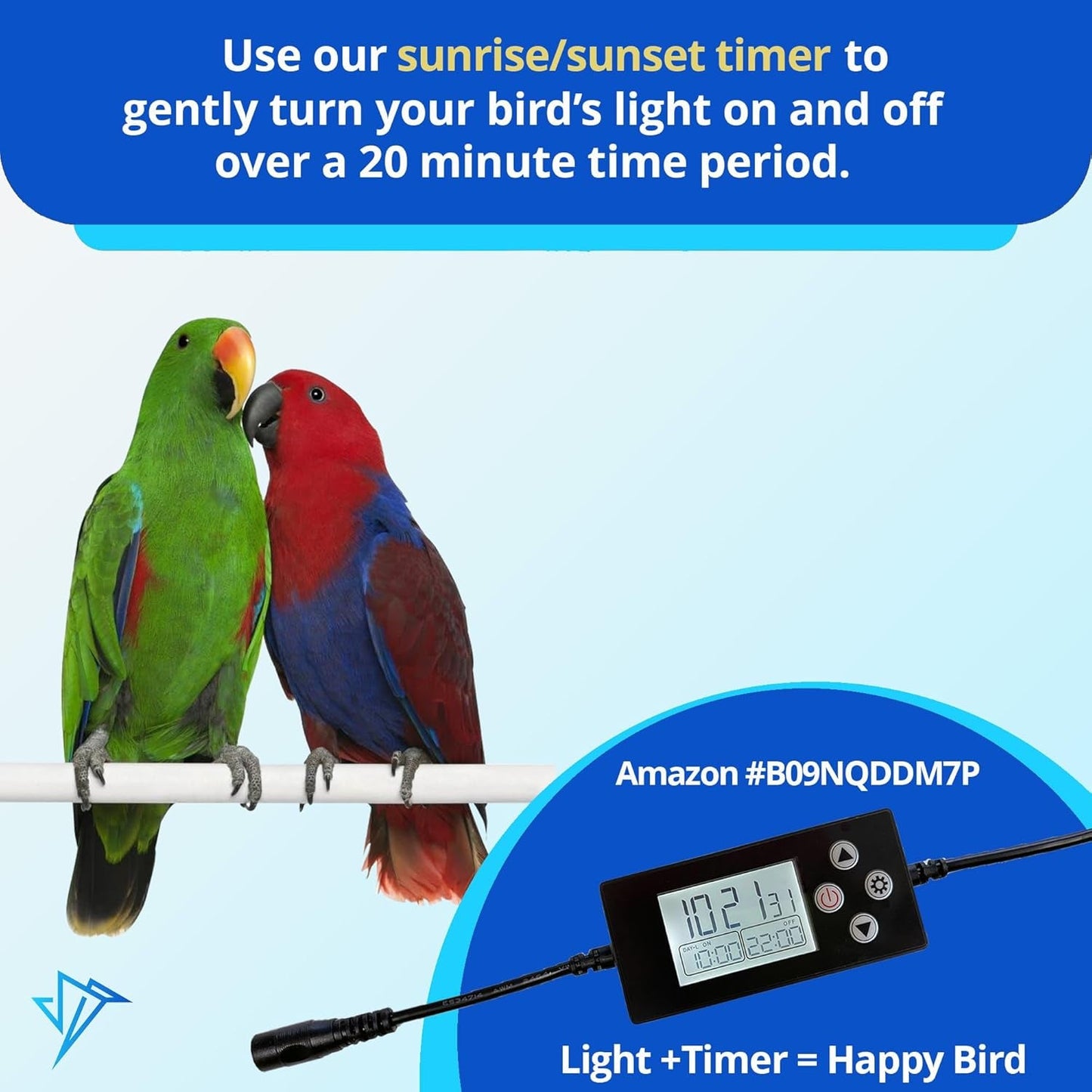 Happybird Lighting Bird Cage Light with Chew Guard