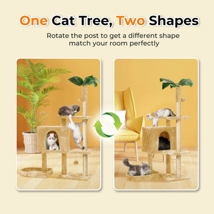 Cat Tree with Scratching Posts Plush Perch Stand