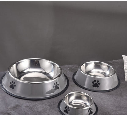 Printed Non-slip Bowl Cat Stainless Steel Food Basin Rice Bowl
