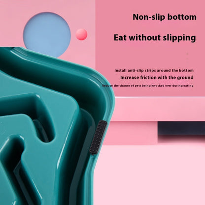 Rough Plastic Pet At The Bottom To Avoid Choking Slow Feeding Bowl