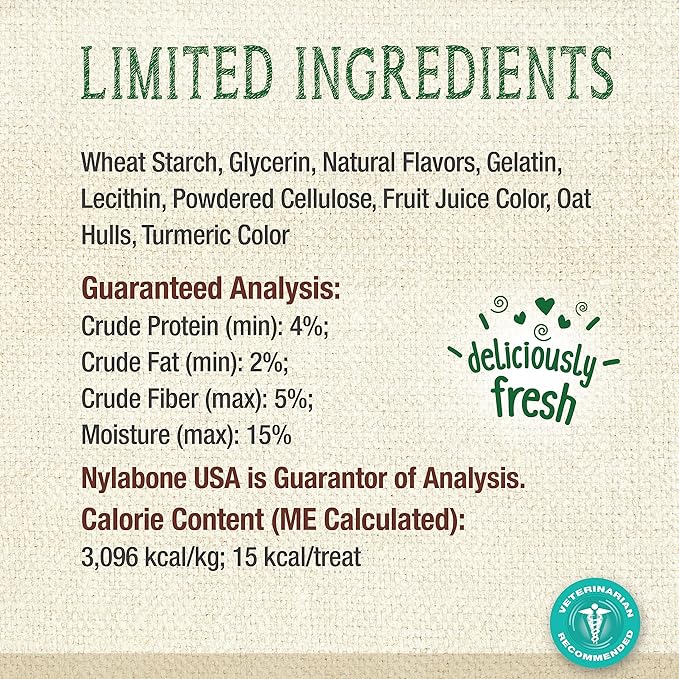 Nylabone Nutri Dent Dog Dental Chews - Natural Dog Teeth Cleaning & Breath Freshener - Dental Treats for Dogs - Fresh Breath Flavor, Mini (160 Count)