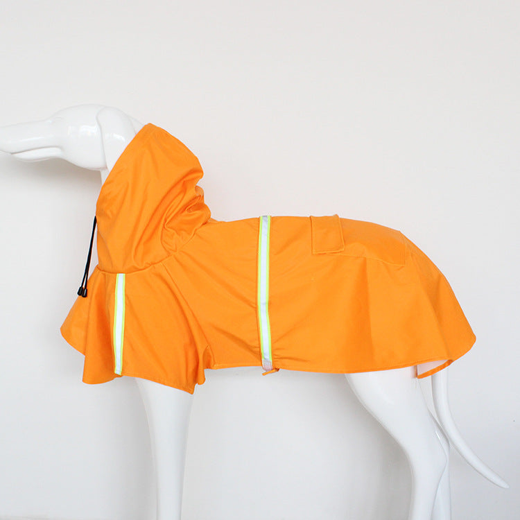 Large Dog Raincoat - Poncho Style Reflective Strip Pet Raincoat Windproof Waterproof Dog Hooded Raincoat