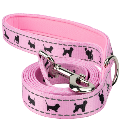 EcoBark Baby Pink Dog Leash - Comfort Grip Padded Leash- 4 ft, 5ft, and 6ft Leash
