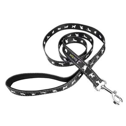 Black Dog Leash by EcoBark - Comfort Grip Padded Leash - 5ft for Small and Medium Dogs