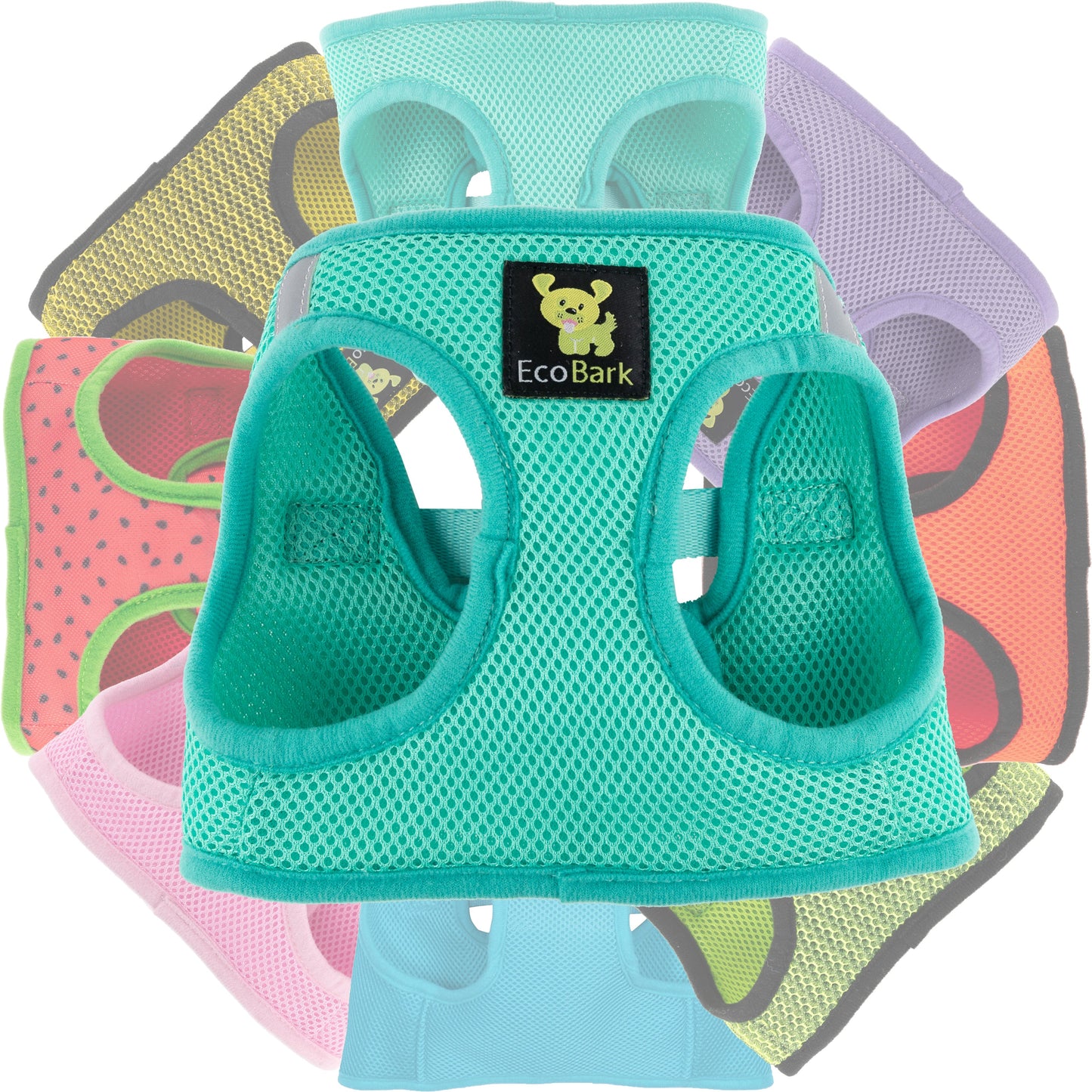 EcoBark Step In Dog Harness - XXXS to Small Breeds- Reflective Soft Mesh Harness for Teacup, Small Dogs and Puppies / Mint Turquoise
