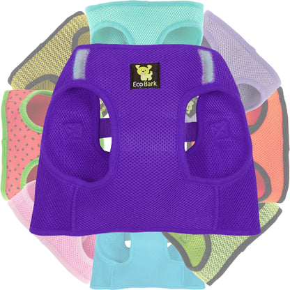 EcoBark Step In Dog Harness - XXXS to Small Breeds- Reflective Soft Mesh Harness for Teacup, Small Dogs and Puppies / Purple