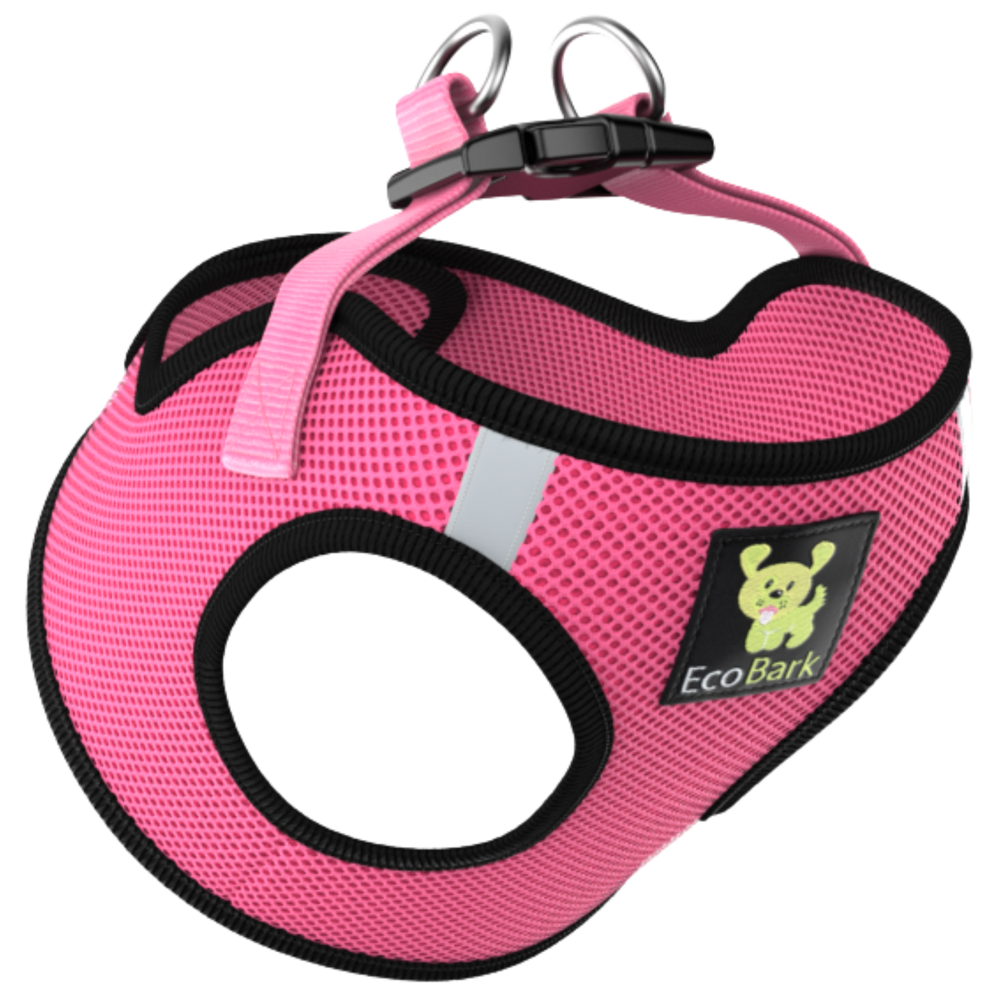 EcoBark Step In Dog Harness - XXXS to Small Breeds- Reflective Soft Mesh Harness for Teacup, Small Dogs and Puppies / Bubblegum Pink