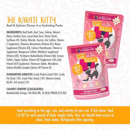 Cats in the Kitchen Paté The Karate Kitty Beef & Salmon Dinner in a Hydrating Purée (3oz)