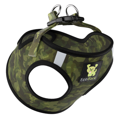 EcoBark Step In Dog Harness - XXXS to Small Breeds- Reflective Soft Mesh Harness for Teacup, Small Dogs and Puppies / Camouflage