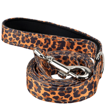 EcoBark Cheetah Dog Leash- Padded Comfort Grip Leash - 4ft, 5ft, and 6ft Leash for Small and Medium Dogs