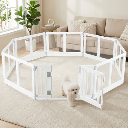 Clear Plastic Dog Playpen with Door - 8 Panel