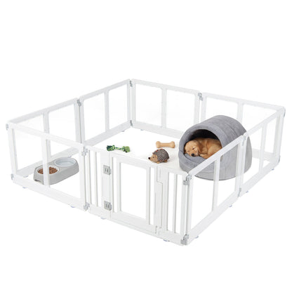 Clear Plastic Dog Playpen with Door - 8 Panel