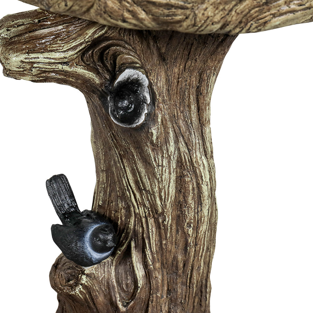 Concrete Tree Stump Bird Bath Log and Knot 23 Inch