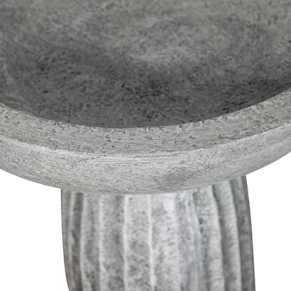 Concrete Bird Bath for Garden Fluted Flare 24 Inch