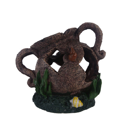 Water grass landscaping resin skull reptile toy hidden room aquarium fish tank ornaments