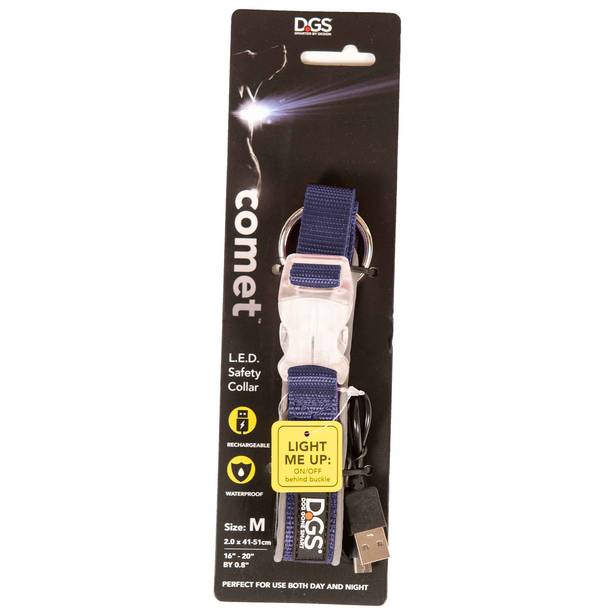 Comet Rechargeable Light Up Dog Collar