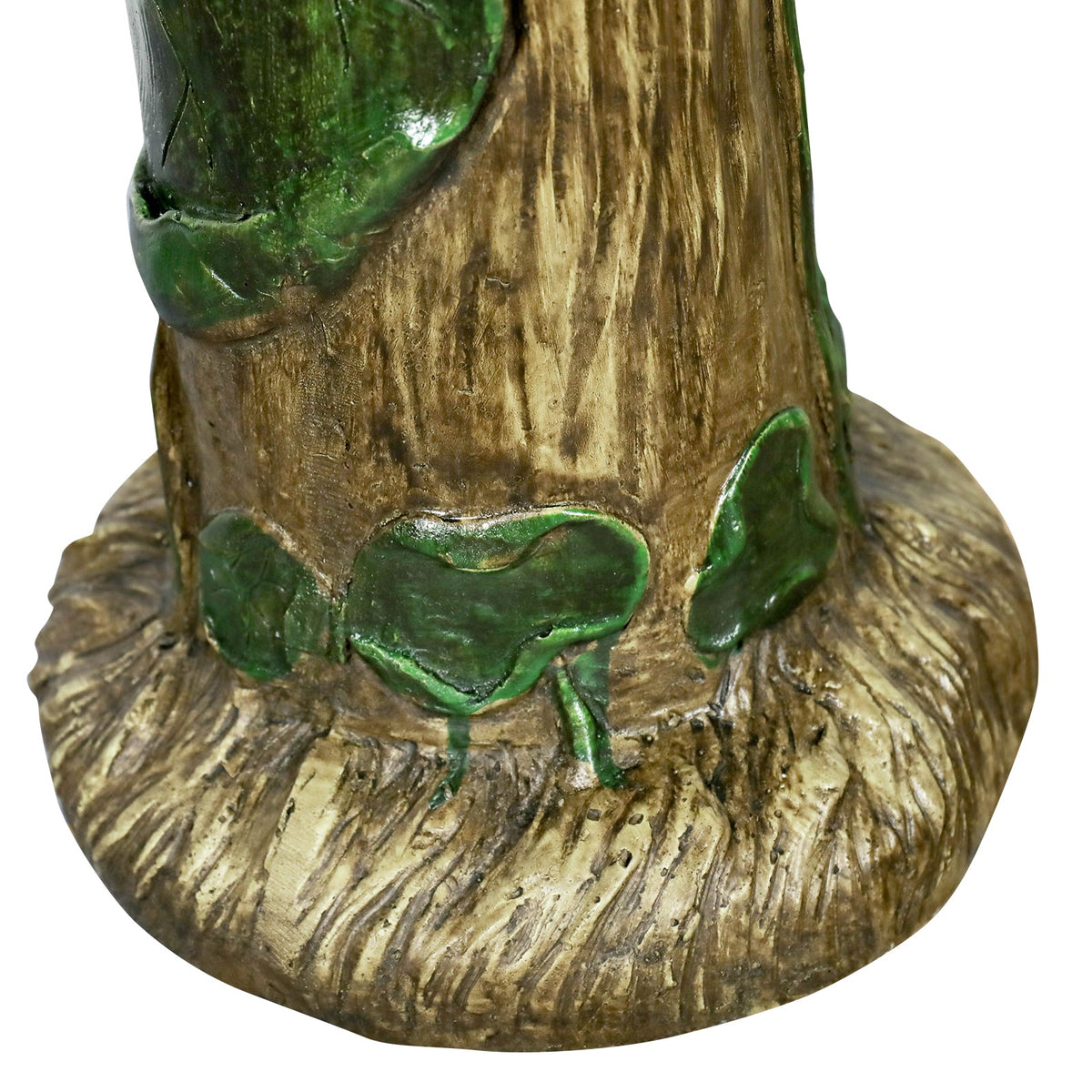 Concrete Rustic Bird Bath Carved Trunk 24 Inch