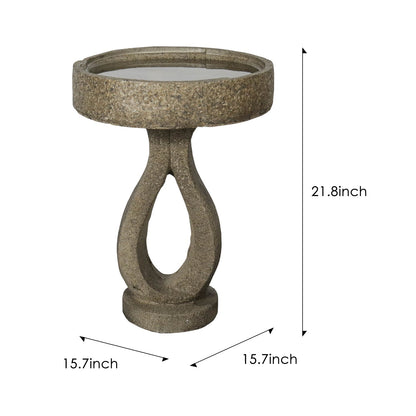 Concrete Contemporary Bird Bath Open Loop 22 Inch