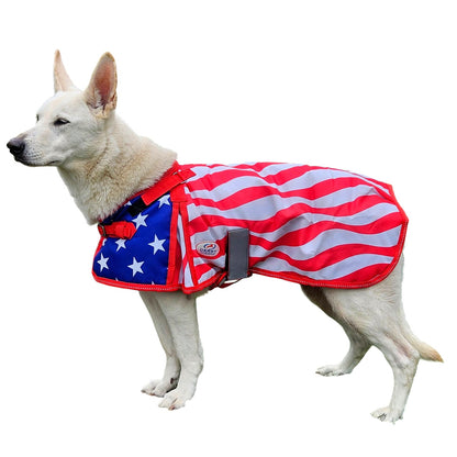 Derby Originals 600D Stars & Stripes Waterproof Dog Coat 70D Lining, 150 Polyfill