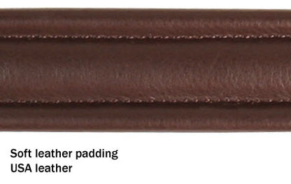 Derby Dog Designer Series USA Leather Padded Fancy Stitch Dog Collar