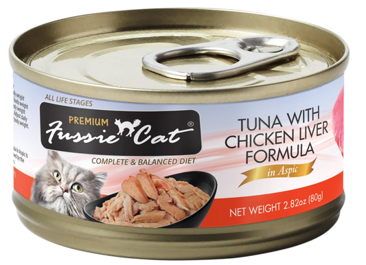 Fussie Cat Premium Tuna With Chicken Liver Formula In Aspic (2.82oz)