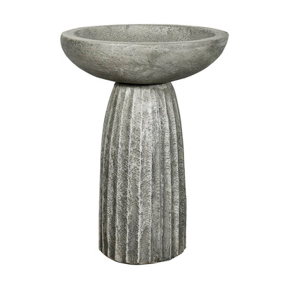 Concrete Bird Bath for Garden Fluted Flare 24 Inch