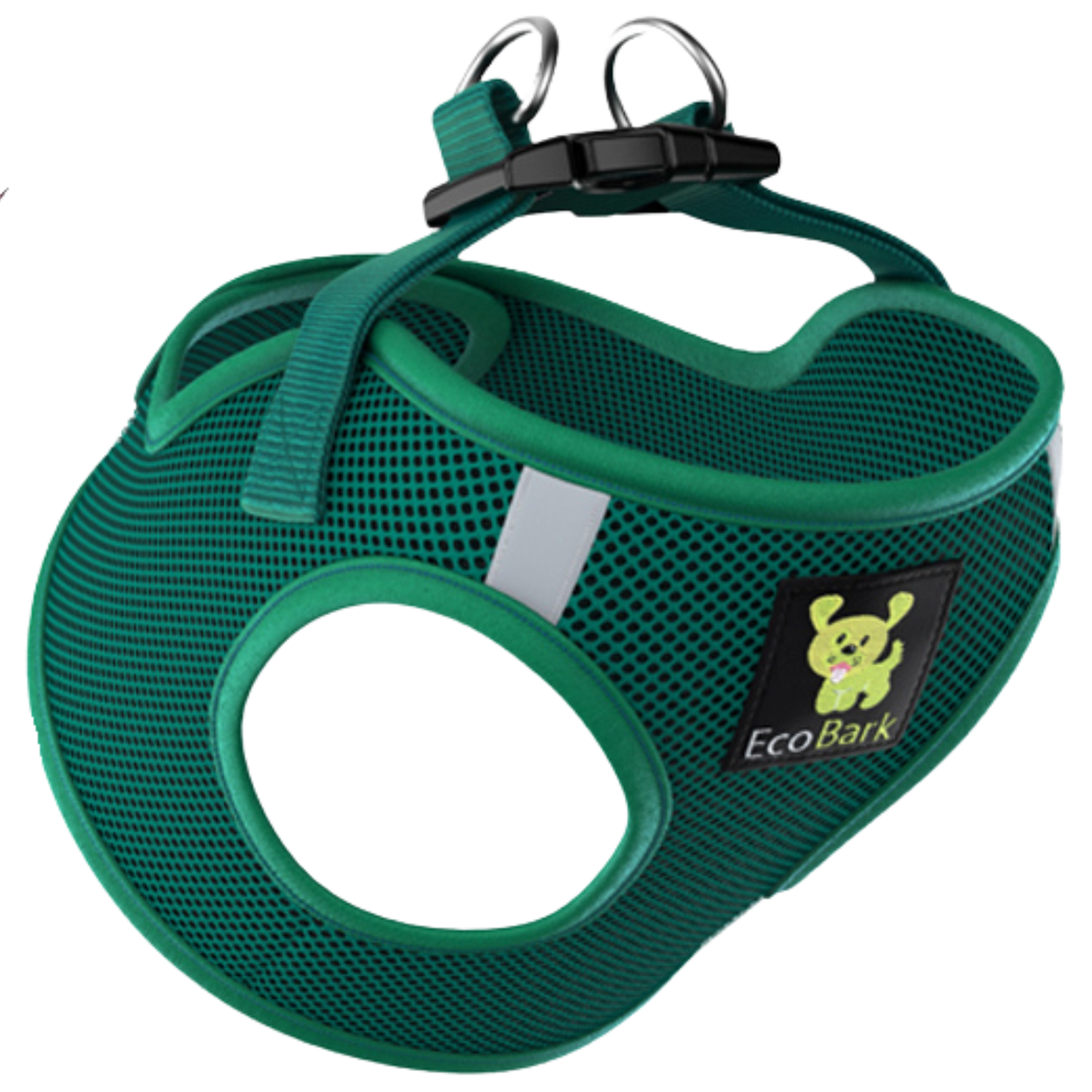 EcoBark Step In Dog Harness - XXXS to Small Breeds- Reflective Soft Mesh Harness for Teacup, Small Dogs and Puppies / Forest Green