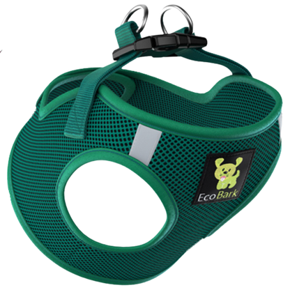 EcoBark Step In Dog Harness - XXXS to Small Breeds- Reflective Soft Mesh Harness for Teacup, Small Dogs and Puppies / Forest Green