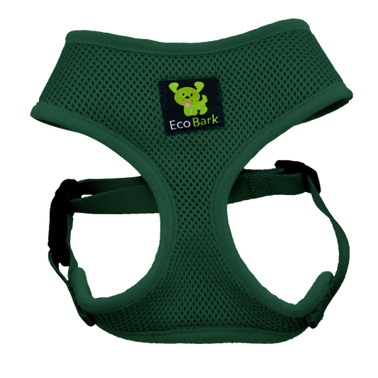 EcoBark Forest Green Dog Harness - Over-the-Head Vest Halter Soft Mesh for Small to Medium Dogs