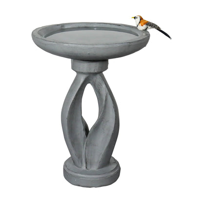 Concrete Bird Bath Contemporary Twin Cutout 22 Inch