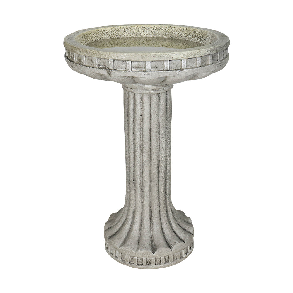 Concrete Pedestal Bird Bath Roman Fluted 24 Inch