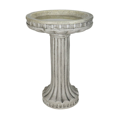 Concrete Pedestal Bird Bath Roman Fluted 24 Inch
