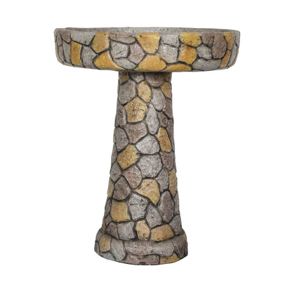 Concrete Mosaic Bird Bath Stone Inlay 24 Inch