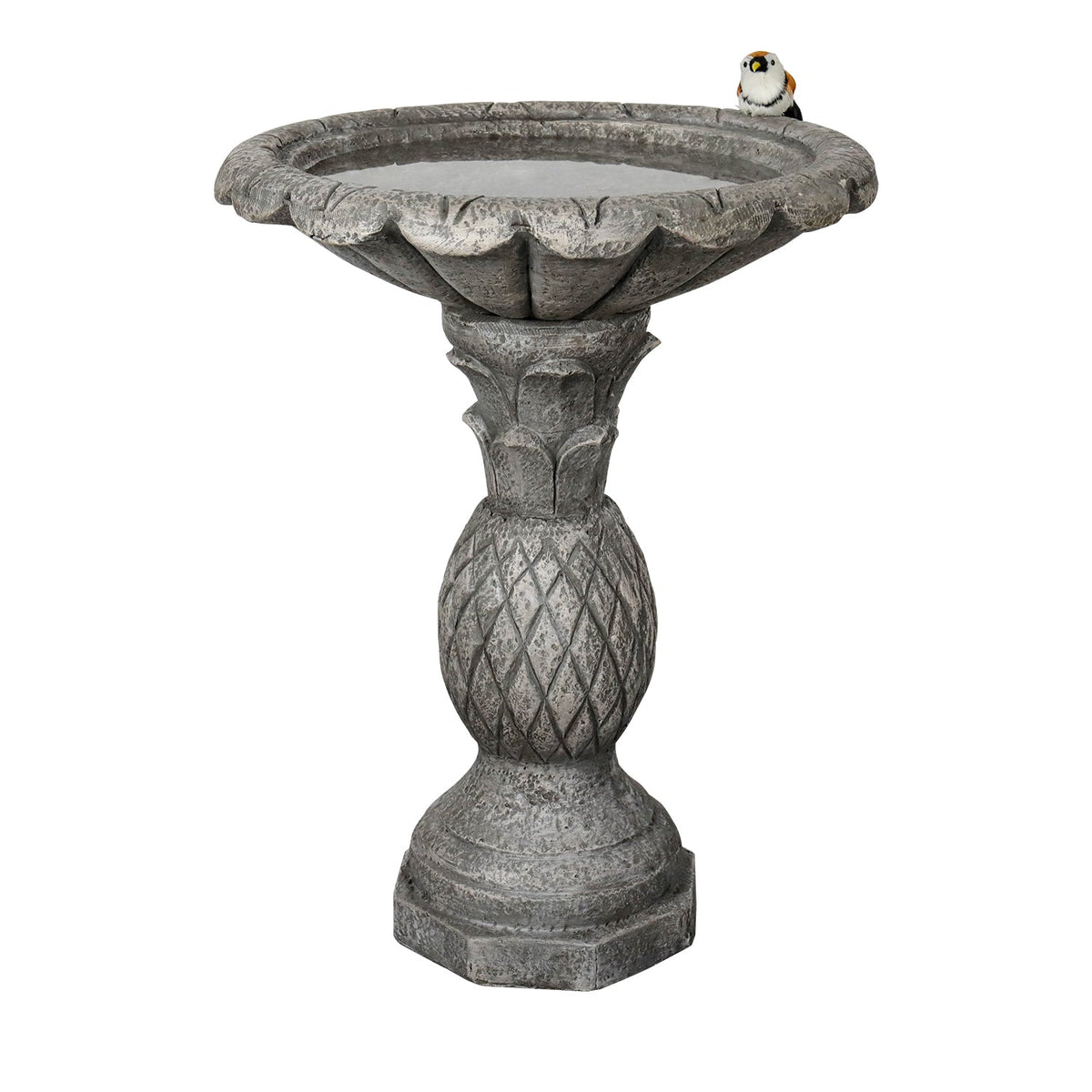 Concrete Pineapple Bird Bath Classical Pedestal 24 Inch