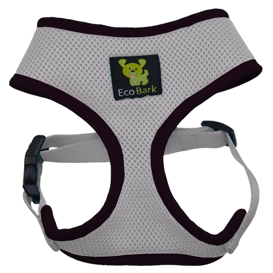EcoBark Gray Dog Harness - Over-the-Head Dog Soft Mesh Vest Halter for Small to Medium Dogs and Puppies