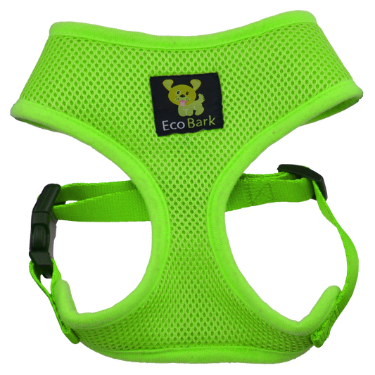 EcoBark Lime Green Dog Harness - Over-the-Head Soft Mesh Dog Vest Halter for Small to Medium Dogs and Puppies