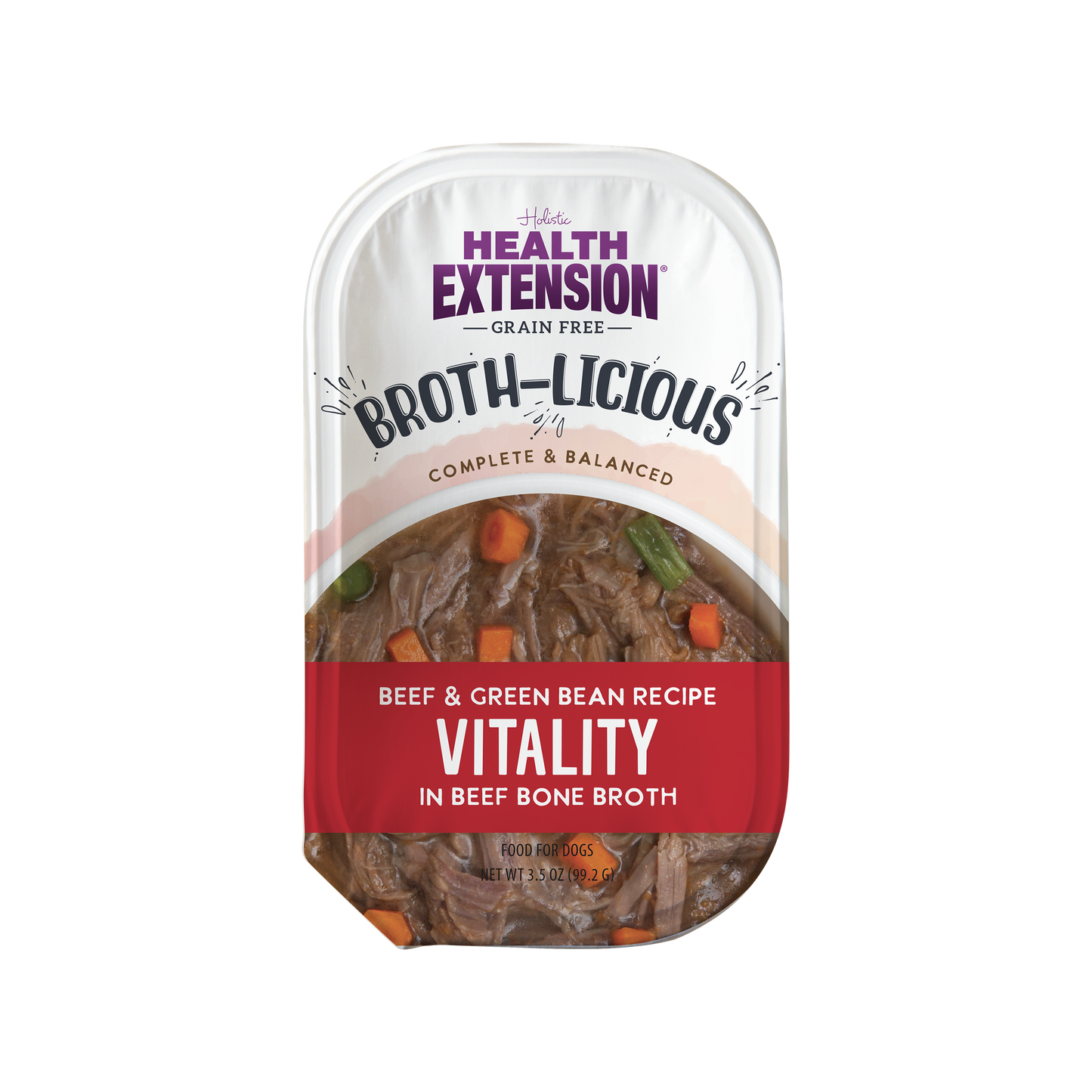 Broth-Licious Beef & Green Bean in Bone Broth -Vitality Recipe for Adult Dogs