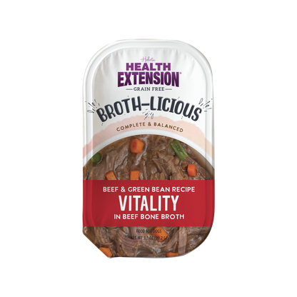 Broth-Licious Beef & Green Bean in Bone Broth -Vitality Recipe for Adult Dogs