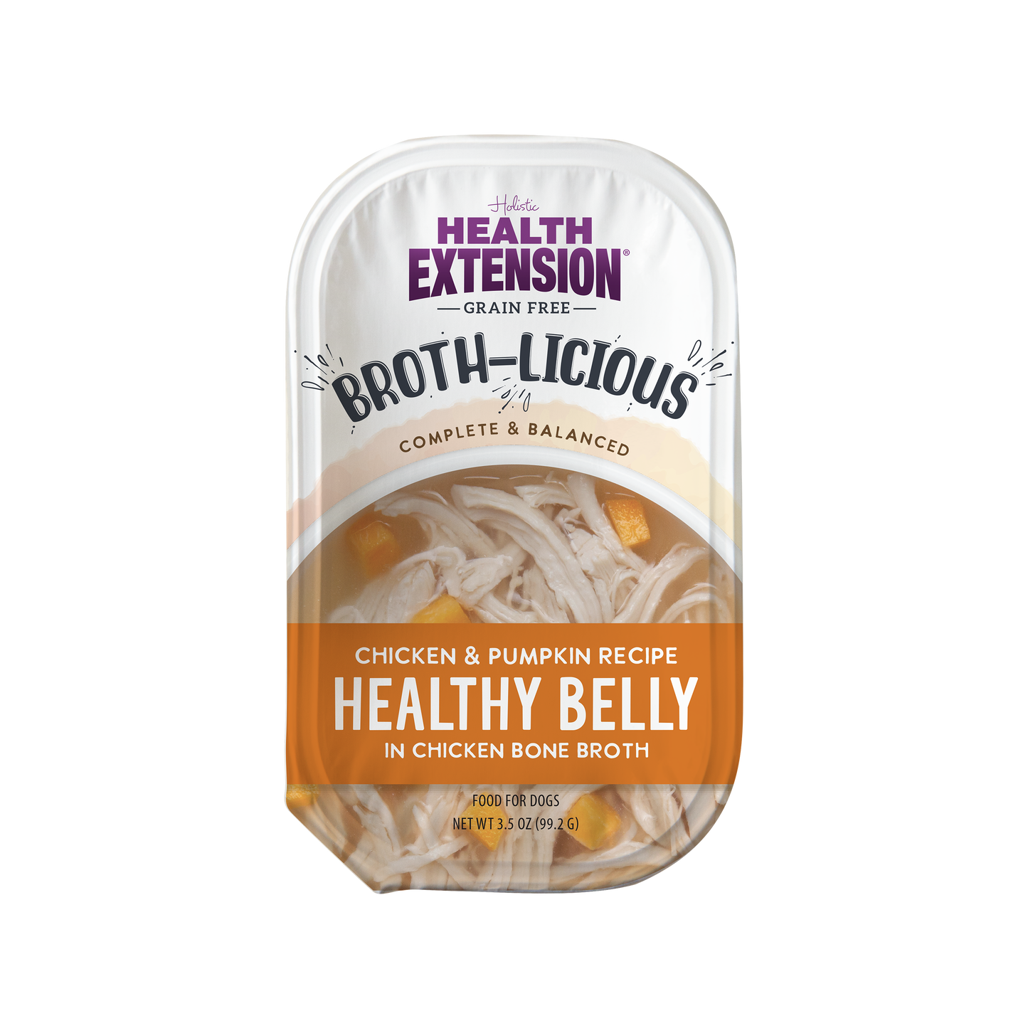 Broth-Licious Chicken & Pumpkin in Bone Broth - Healthy Belly Recipe for Adult Dogs
