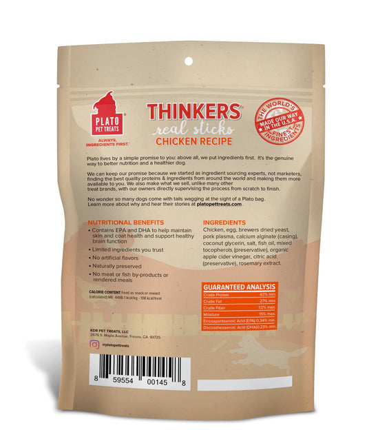 Plato Thinkers Chicken Sticks Dog Treats