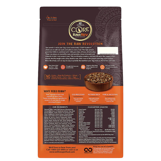 Wellness Core RawRev Deboned Turkey & Chicken Meal Dry Dog Food (4lb)