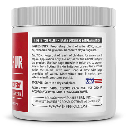 Jeffers Super-Sulfur Skin & Wound Healing Paste for Pets, Horses, & Livestock
