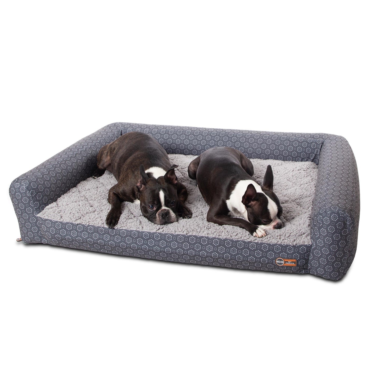 K&H Pet Products Air Sofa Pet Bed Geo Flower Medium Gray 27" x 36" x 8"