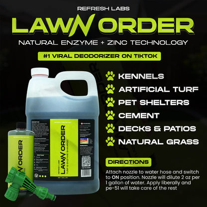 LawN Order Enzyme Based Turf, Grass & Concrete Cleaner, 32 Oz
