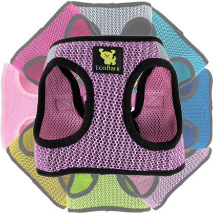 EcoBark Step In Dog Harness - XXXS to Small Breeds- Reflective Soft Mesh Harness for Teacup, Small Dogs and Puppies / Lilac Pink