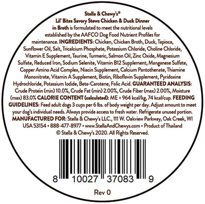Stella & Chewy’s Lil Bites Stew Chicken & Duck Dog Food (2.7oz)